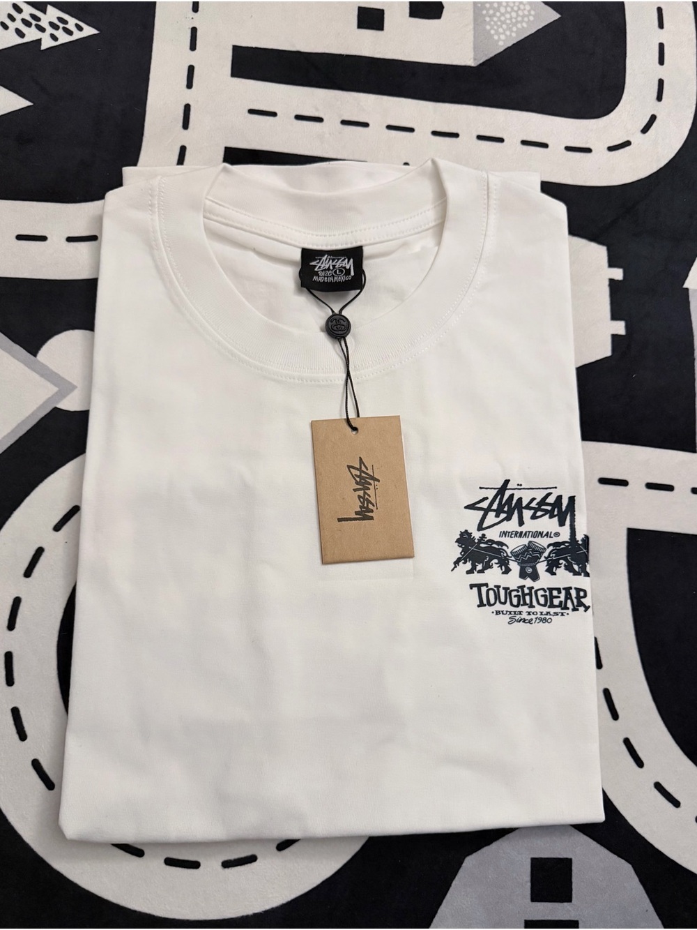 Stussy ToughGear White Graphic Tee Size L - Picture 3 of 4